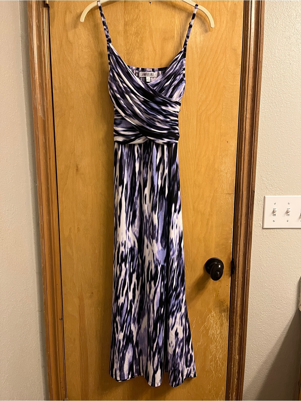 Jennifer Lopez Purple & Black Print Maxi Dress